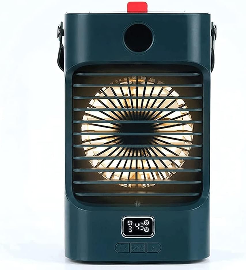 Portable Air Conditioners Fan, USB Personal Air Conditioner Fan with 3 Speeds, Air Cooler for Bedroom Home Office (Color : Green)