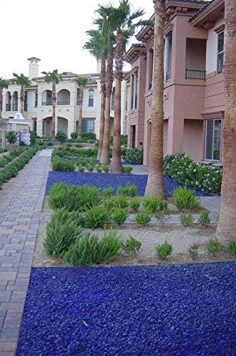 (Caribbean Mix) Blue Landscape Glass Fireplace Glass, Landscaping Glass - 25 lbs, Medium