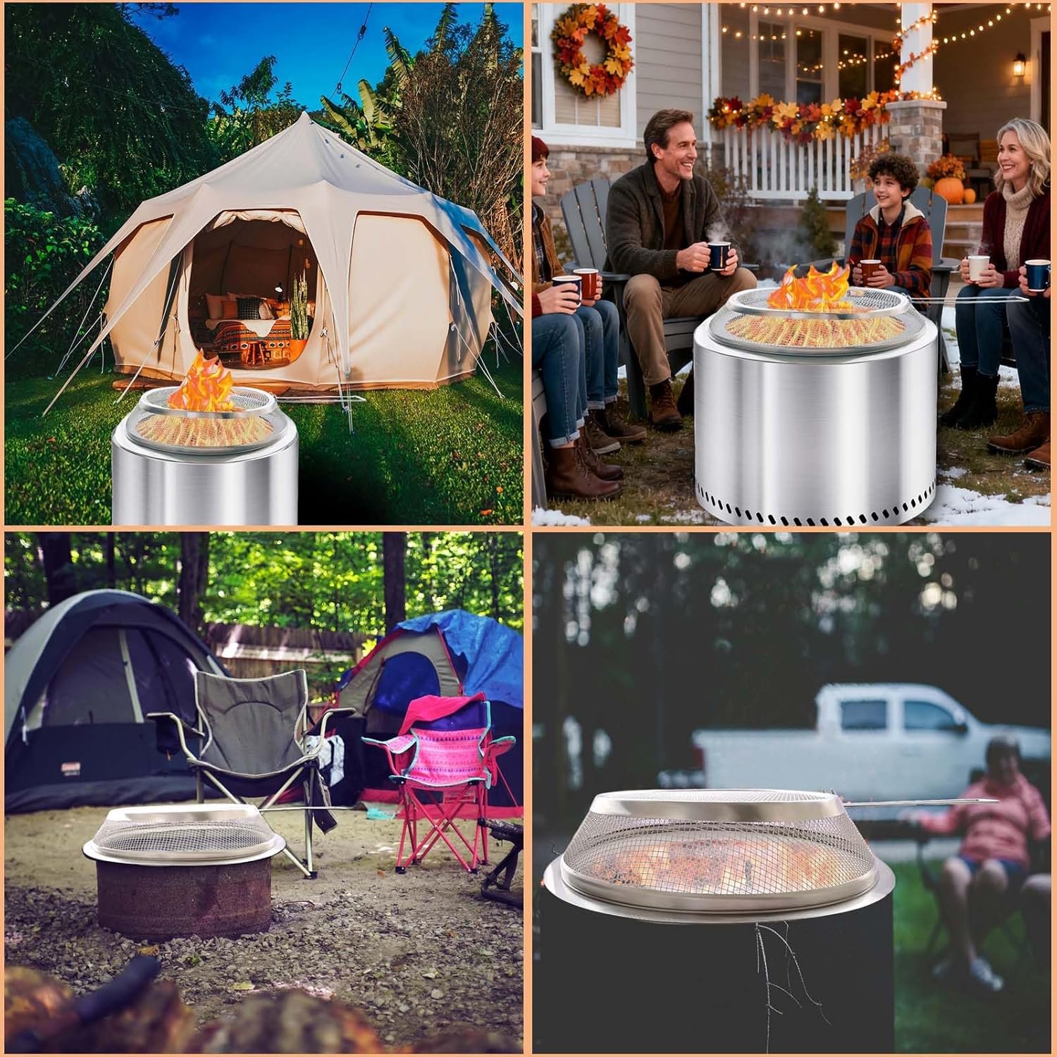 Fire Pit Spark Screen ，19/19.5 inch Bonfire Shield for Solo Stove Accessories,Easy Installation, Durable 304 Stainless Steel, Removable Handle for Ultimate Safety and Convenience