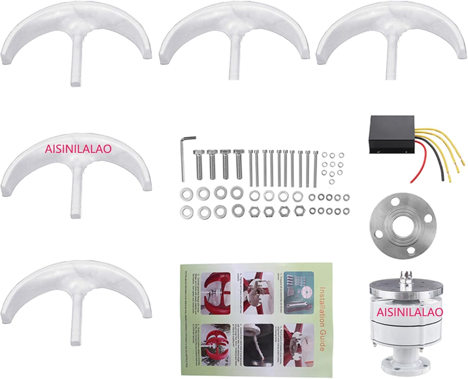 Generatore Di Energia Della Turbina Eolica Verticale 5000W Windmill 24V 48V AC Kit Generatore Di Energia Della Turbina Eolica Con Controller Per L'illuminazione Del Giardino All'aperto