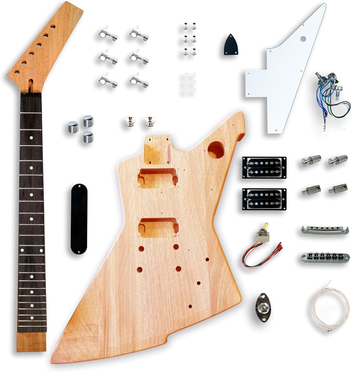 BexGears DIY Electric Guitar Kits Okoume wood Body maple neck & composite ebony fingerboard