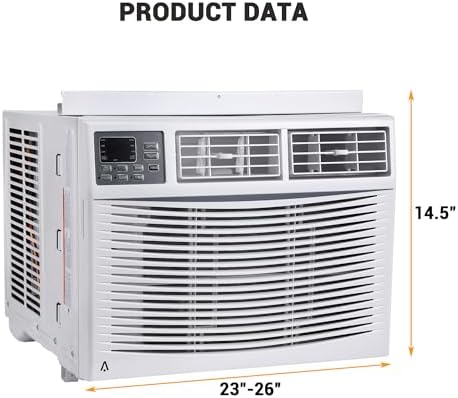 10,000 BTU Window Air Conditioner, Smart WIFI Control for 450 sq. ft. Room, Silent Window Air Conditioner Unit with Cooling/Fan/Dry Mode, Bedroom/Apartment/Dormitory