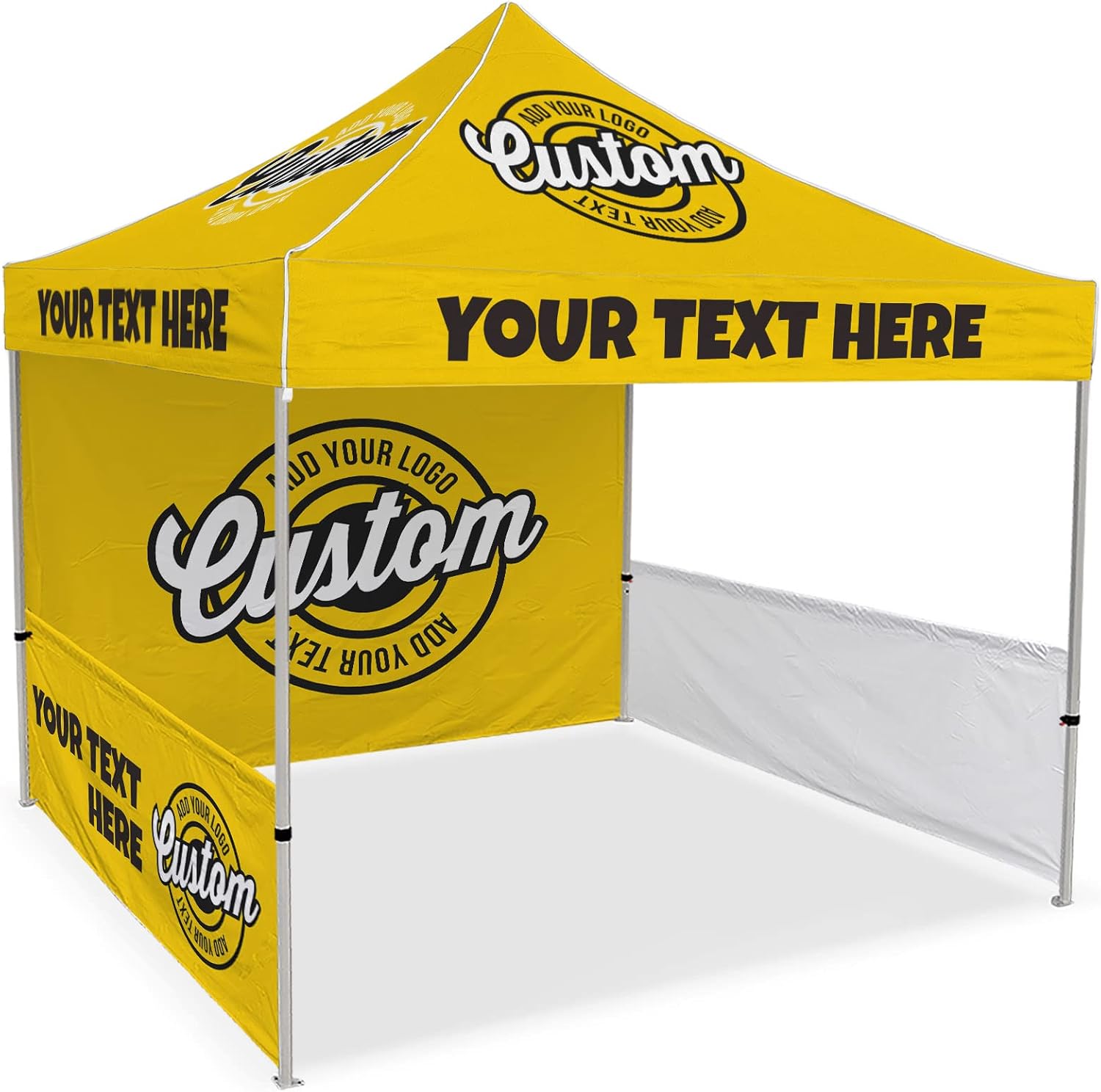 LookOurWay Custom Canopy Tent- Pop Up Canopy Tent Packages for Outdoor and Trade Show Events - Custom Prints of Your Branding, Messaging, and Logos for Business Advertising (Everyday Gold 10x10)