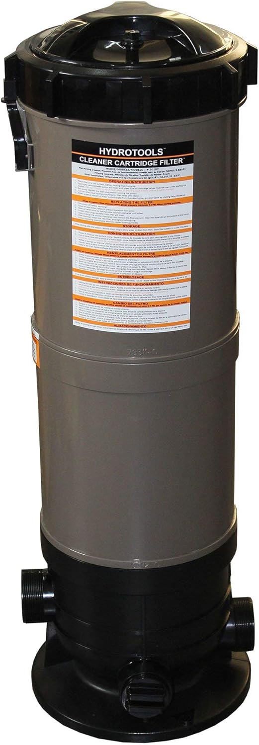 HYDROTOOLS Cartridge Pool Filter Tanks & Elements For Above Ground & Inground Pool |40-100 SF Cleaner Systems Compatible W/ Pumps 1/3 To 1.5 HP| Up To 4980 GPH |For Pools Up To 21000 Gallons Swimline