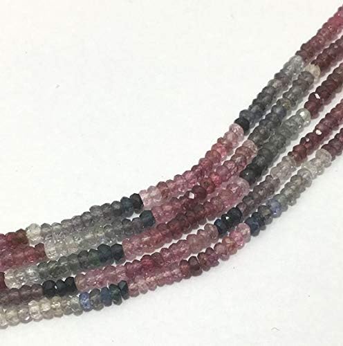 13 inch natural beads strand of 3x3.5mm faceted rondelle multi spinel gemstone beads for DIY jewelry - necklace, bracelet, earring, ring.