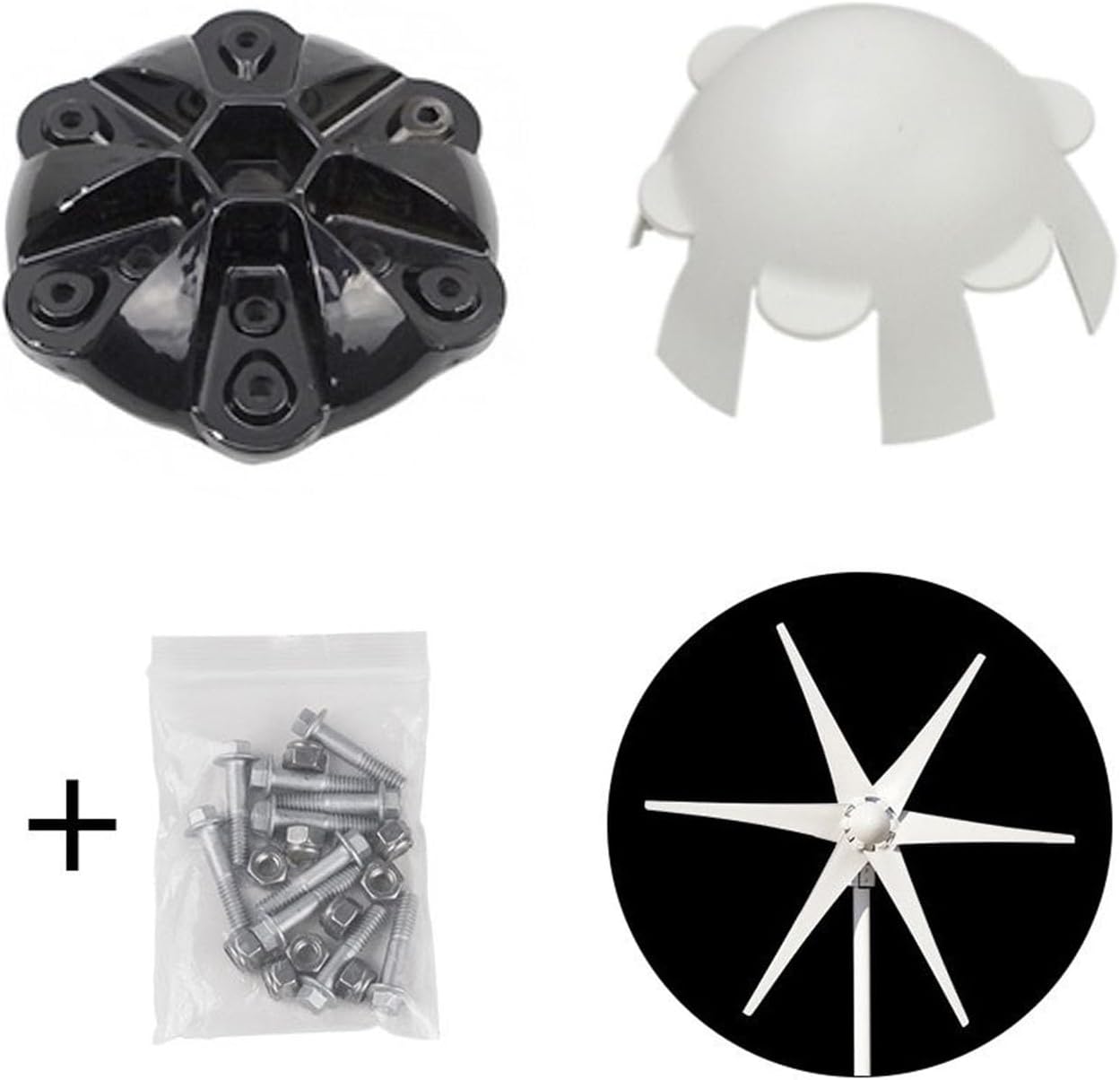 Wind Turbine Blades DIY Wind Turbine Accessories 100W~1000W Small Windmill Accessories Suitable for 3/5/6 Blade Horizontal Wind Turbine Power Generation (Color : 6 Leaves)