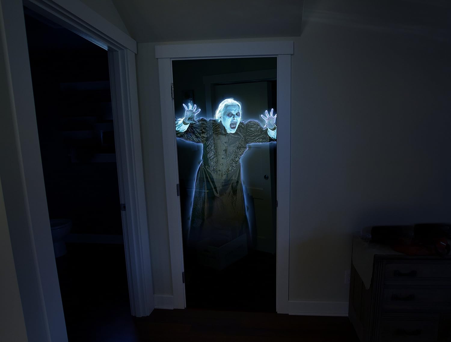 AtmosFX® Spooky Halloween Hollusion Digital Decoration Kit Includes 8 AtmosFX® Video Effects for Halloween Plus 5.5' x 9' Holographic Projection Screen