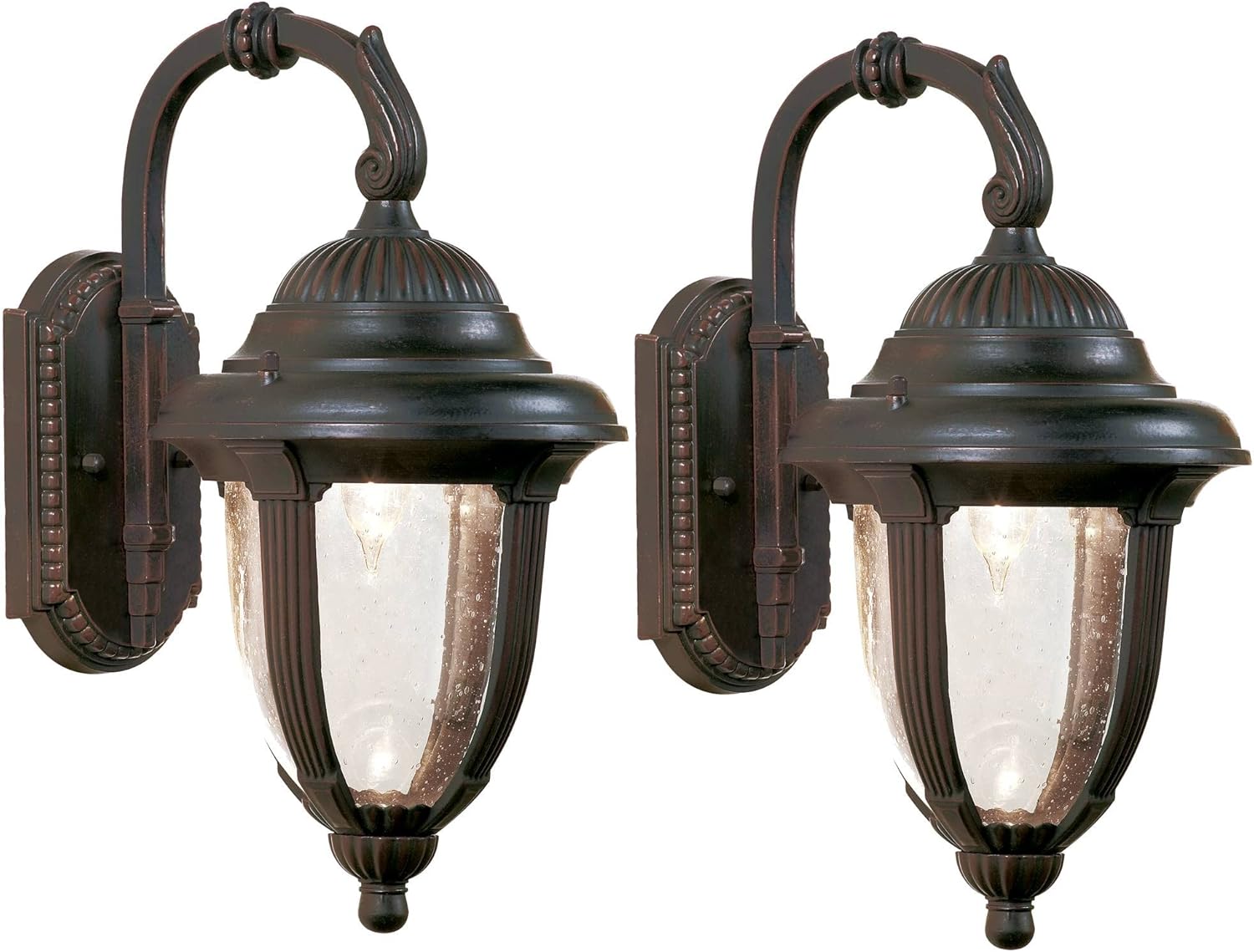 John Timberland Casa Sierra Rustic Vintage Outdoor Wall Light Fixtures Set of 2 Bronze Brown Metal 14 1/2