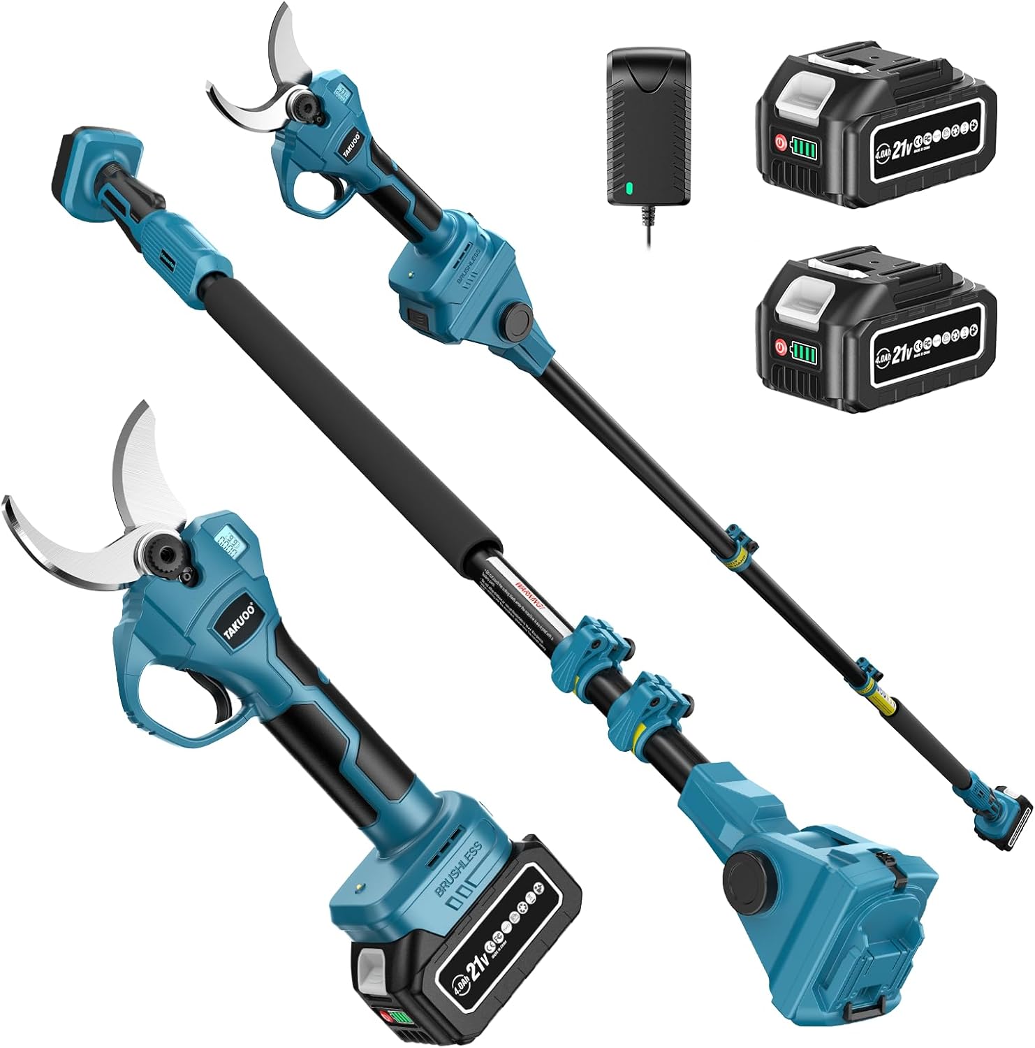 Cordless Electric Pruning Shears with Pole, 2.4