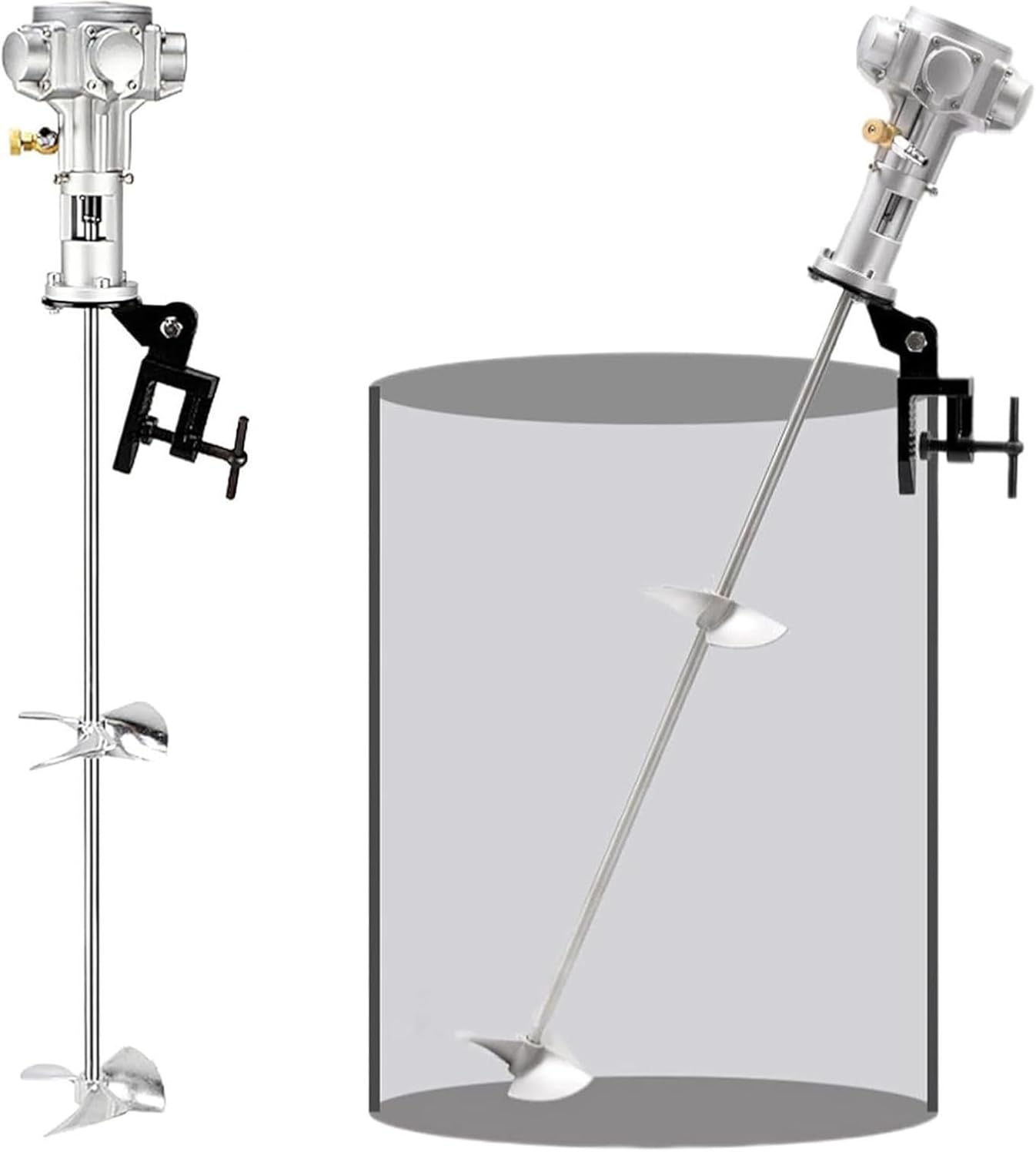 Pneumatic Paint Mixer, 55 Gallon Tank Barrel Clip Bracket Air Agitator, 3/4HP Air Agitator Paint Mix Tool, Coatings Mixing Machine, Paint Mix Tool for Industrial Barrel Ink Coating