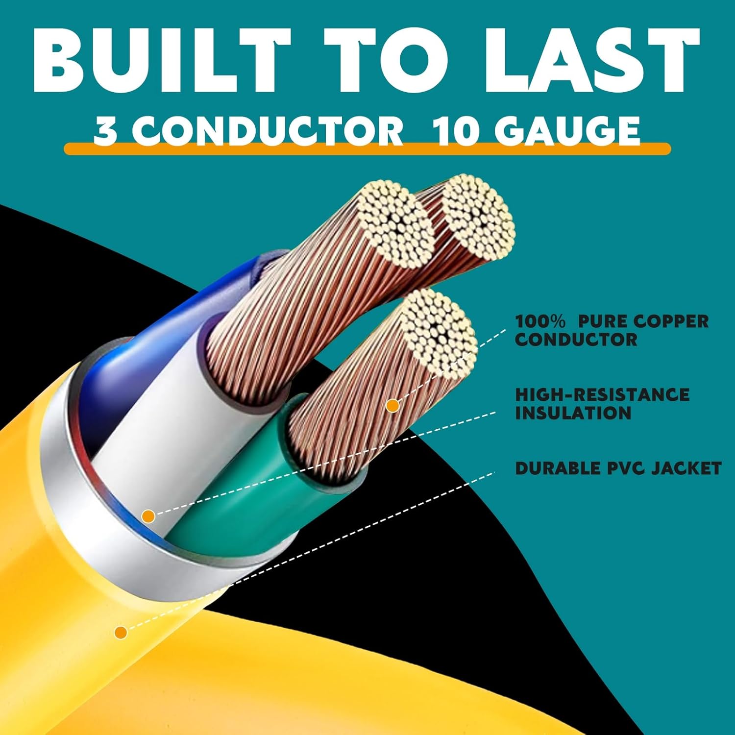 Kanayu 25ft Generator Transfer Switch Adapter Cord Compatible with NEMA L5-30p to L14-30r, 30 Amp Locking 3 Prong to 4 Prong Adapter Rv Generator to House Inlet Box, STW 10 Awg, Etl Listed