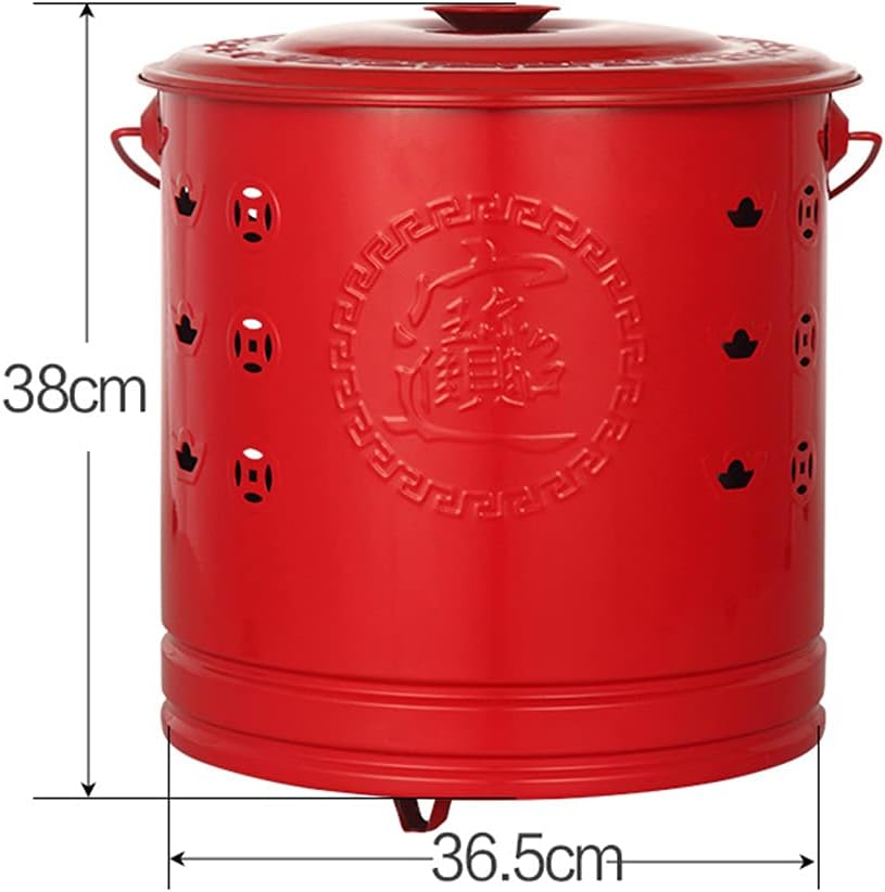 Compact Stainless Steel Outdoor Fire Pit Wood Burning Portable Backyard Bonfire Bin Galvanised Garden Incinerator Box 36.5x38cm ()