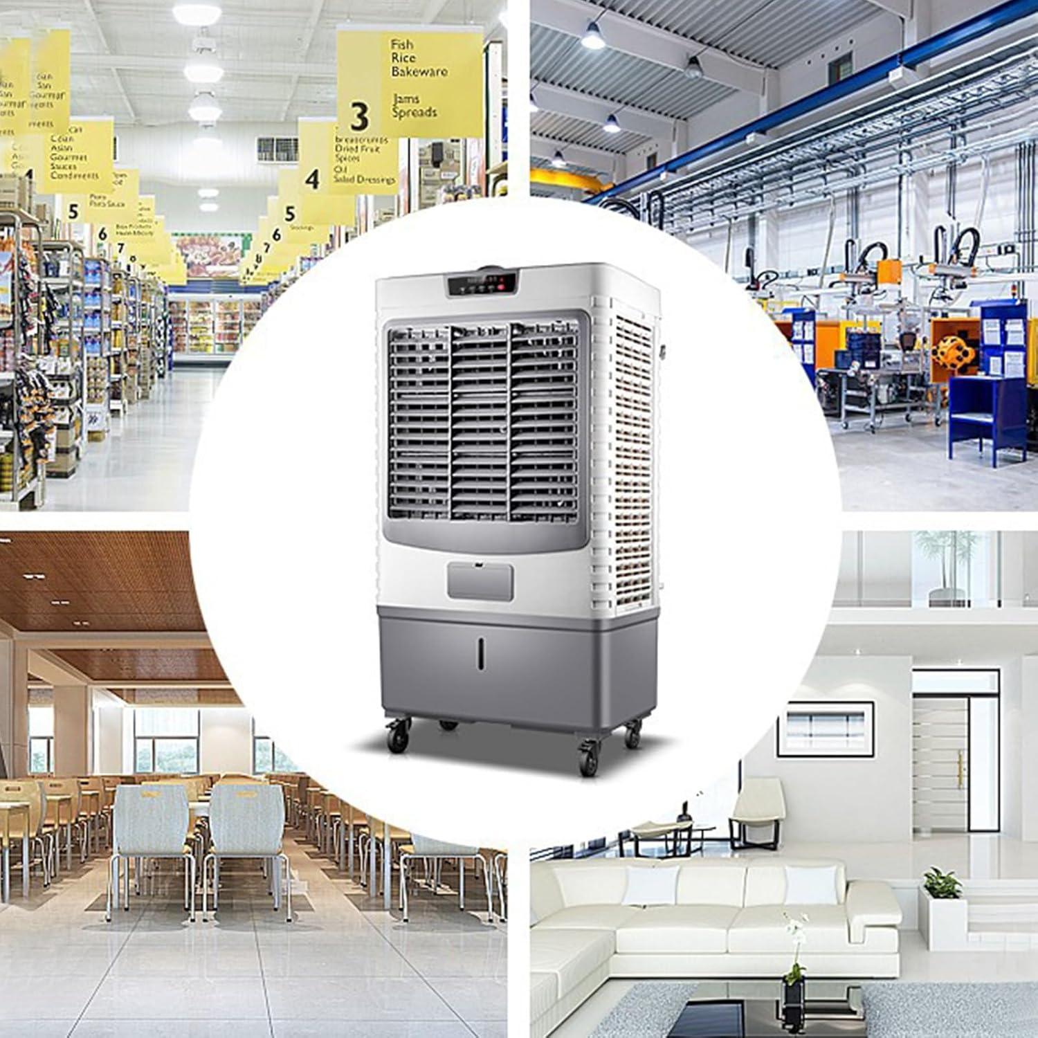 3-in-1 Portable Air Conditioners, Evaporative Air Cooler with Smart Timer and Water Tank, Air Coolong Fan for Outdoor Indoor