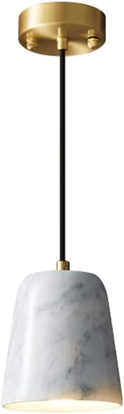 Hanging Lamp , Nostalgic Pendant Lights Marble Height Adjustable Pendant Lamps Black/Green/White E27 Base Outdoor Lights Simplicity Generous Suitable for Living Tea Room Suspension Lamp ( Color : Whit