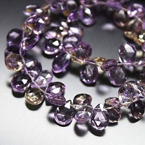 natural bi color ametrine faceted pear drop gemstone craft loose beads strand 8