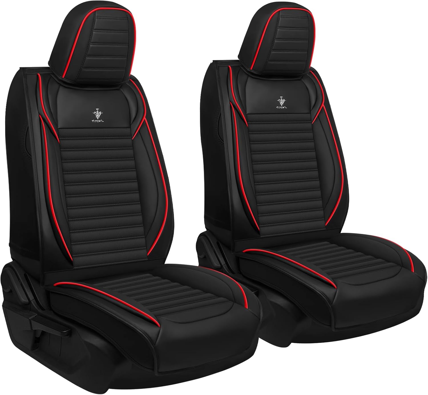 Seat Covers Fit for Toyota Tacoma 2005-2025, Breathable and Comfortable Leather Car Seat Cover, Standard Waterproof Cushion Cover Auto Interior Accessories (Black Red)