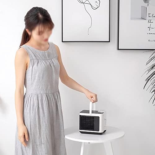 Mini Air Conditioner, Conditioner Portable for Room, 2000mAh Rechargeable Battery & USB Personal Air Cooler Fan w/Humidifier, 3 Speed, Evaporative Air Cooler for Camping Office Pets Car (Color