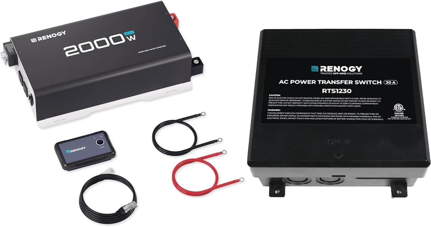 Renogy Inverter 24V 2000W Bundle with Transfer Switch