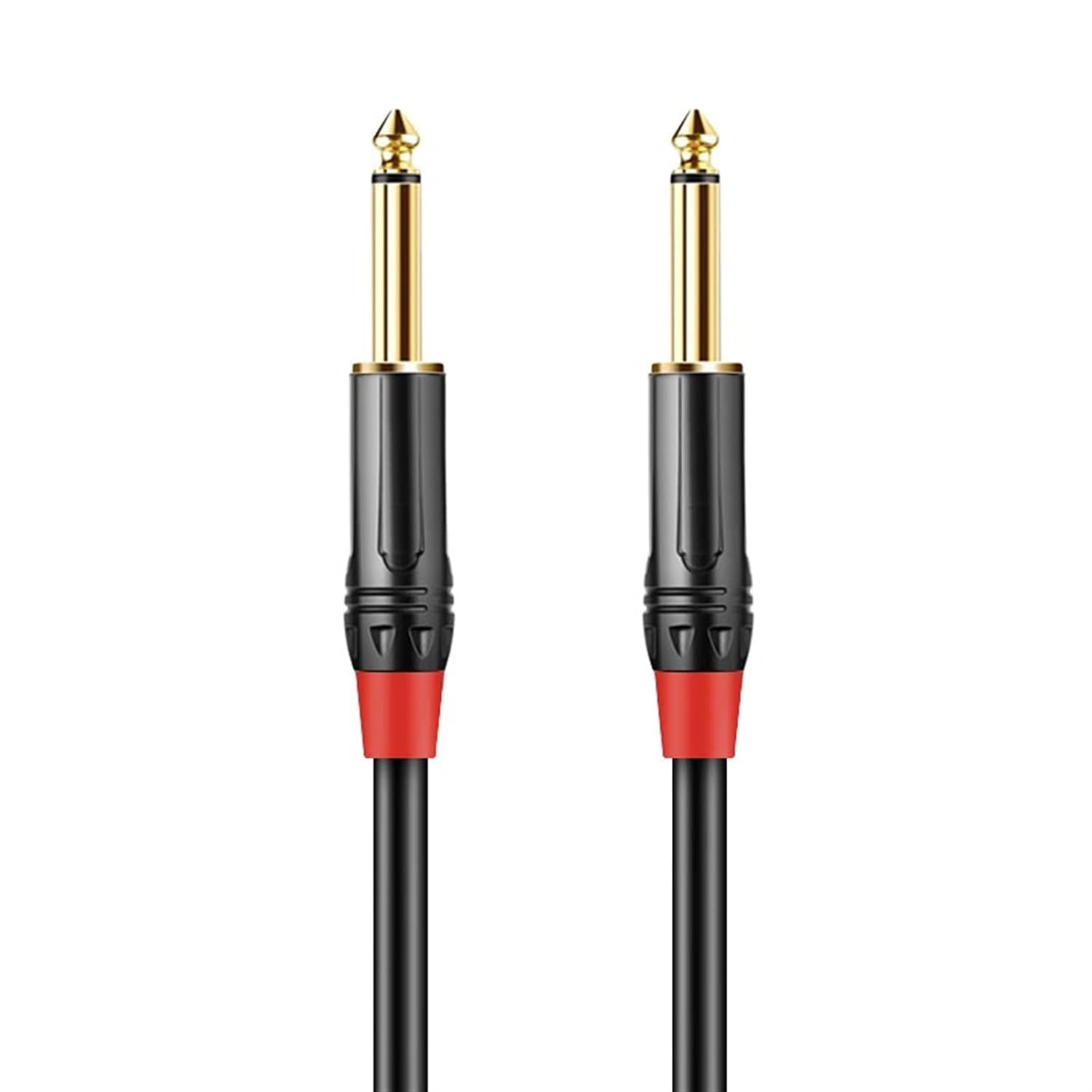 Pro Audio Cable 6.35 Cable Male To Male 6.5mm Large Two-core Mixer Amplifier Electric Guitar Connection Cable(Red,20m)