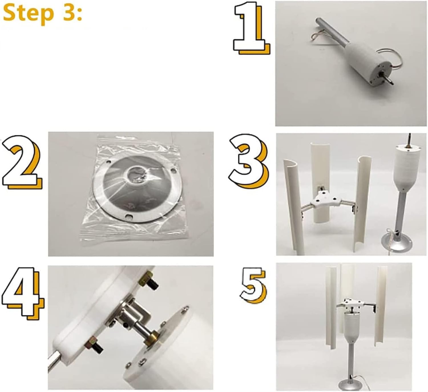 Three-Phase Permanent Magnet Generator 3 Blades 20W Vertical Axis Wind Turbine Model Vertical Axis Windmill Wind Turbine Model Toy Night Light Production DIY Display