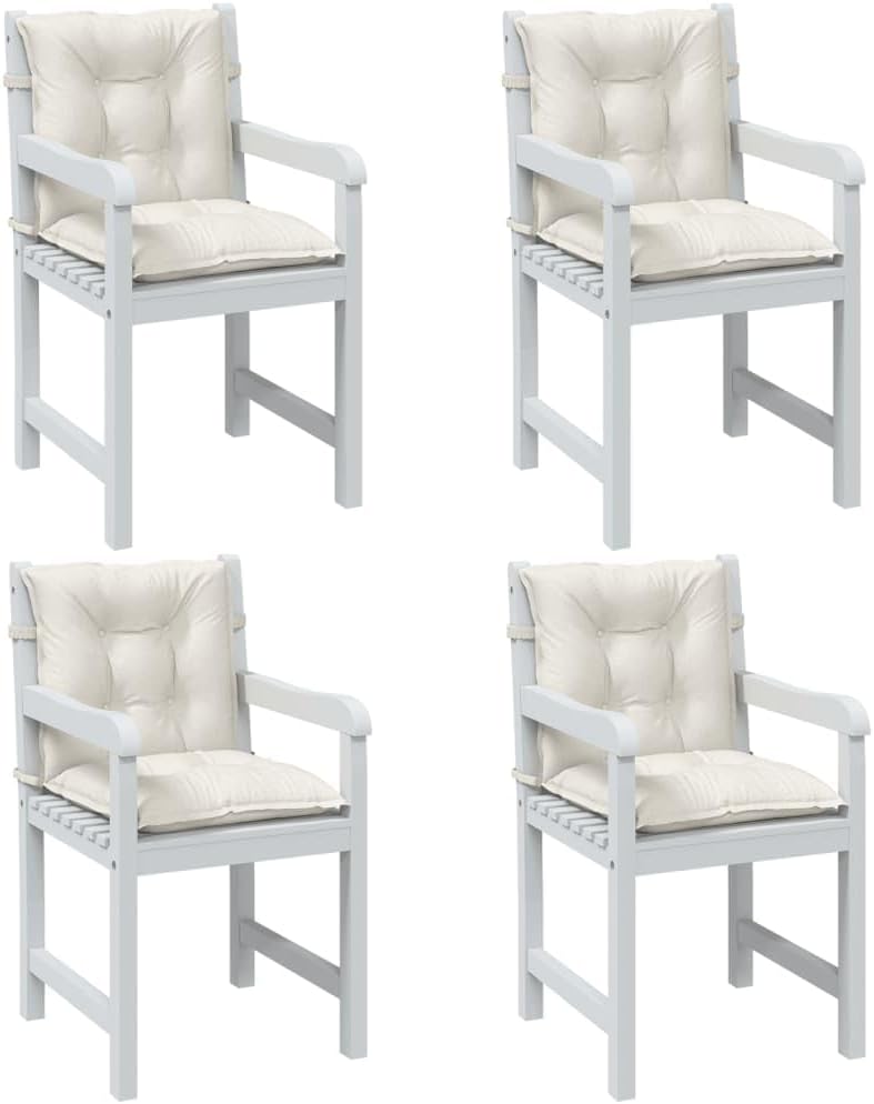 Lowback Chair Cushions 4 pcs Melange Cream 39.4