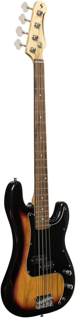 Stagg 4 String Bass Guitar, Right, Sunburst, Full (SBP-30 SNB)