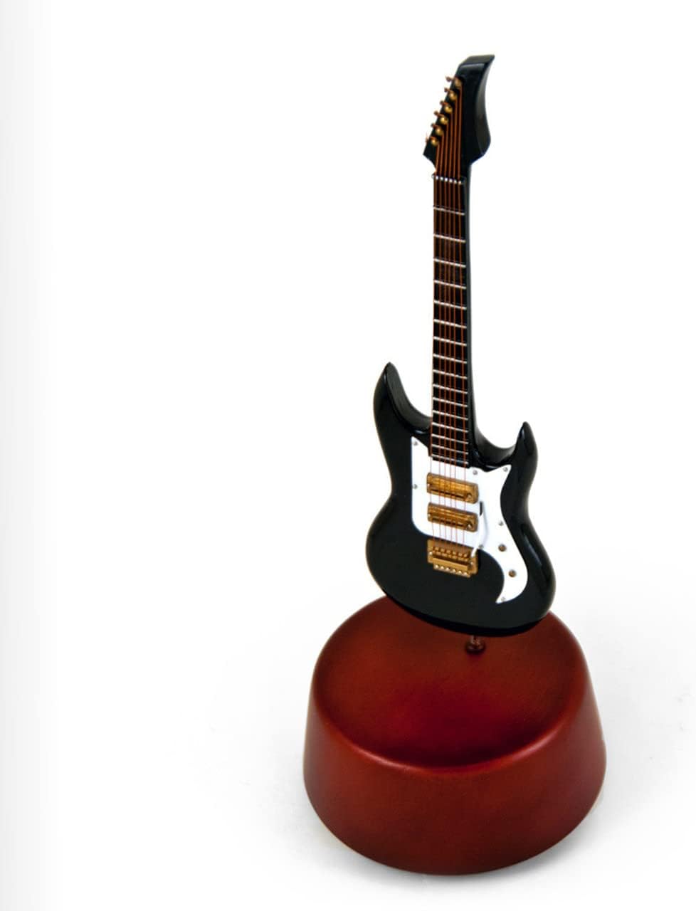 Amazing 18 Note Miniature Jet Black Electric Guitar with Rotating Musical Base - Many Songs to Choose - Ballerina Girl