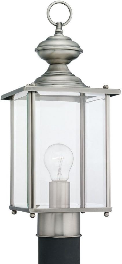 Generation Lighting 8257-965 Jamestowne Outdoor Post Lantern Outside Fixture, One - Light, Antique Brushed Nickel