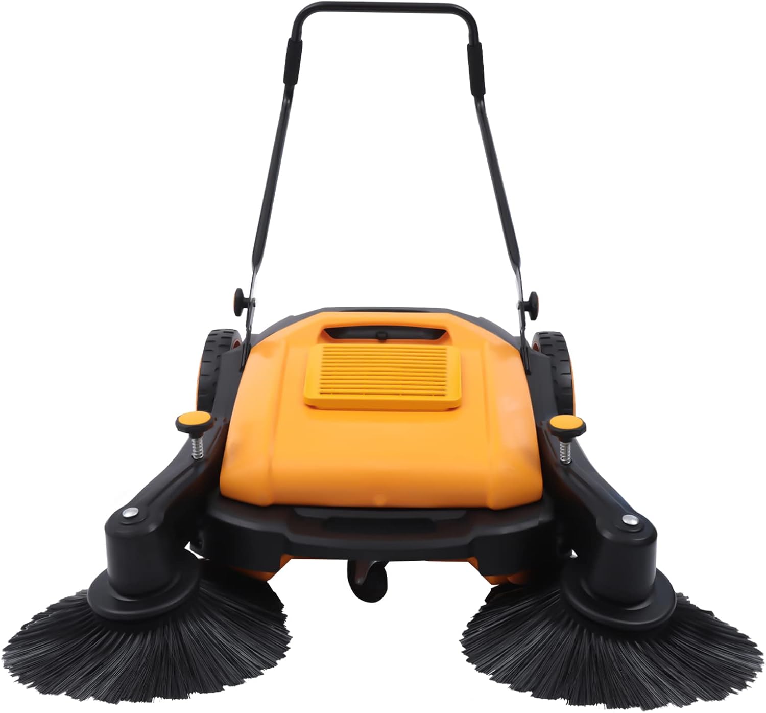 41In Walk-Behind Outdoor Hand Push Sweeper Manual Outside Hand Held Broom Cleaning Driveway Tools High Performance Cleaner Turf Sweeper with 55L Container for Snow,Dirt, Leaves