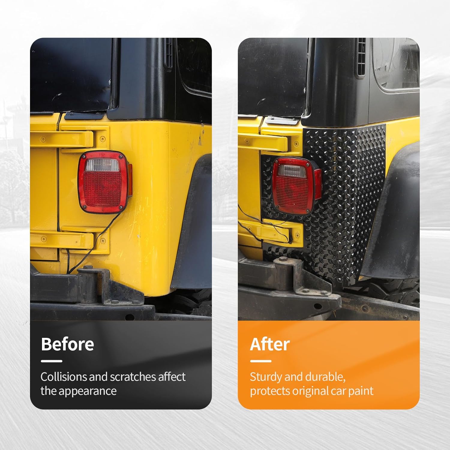 RT-TCZ for Jeep TJ Body Armor Rear Corner Guards Quarter Panel for Jeep Wrangler TJ 1997-2006 Black Exterior Accessories 2pcs