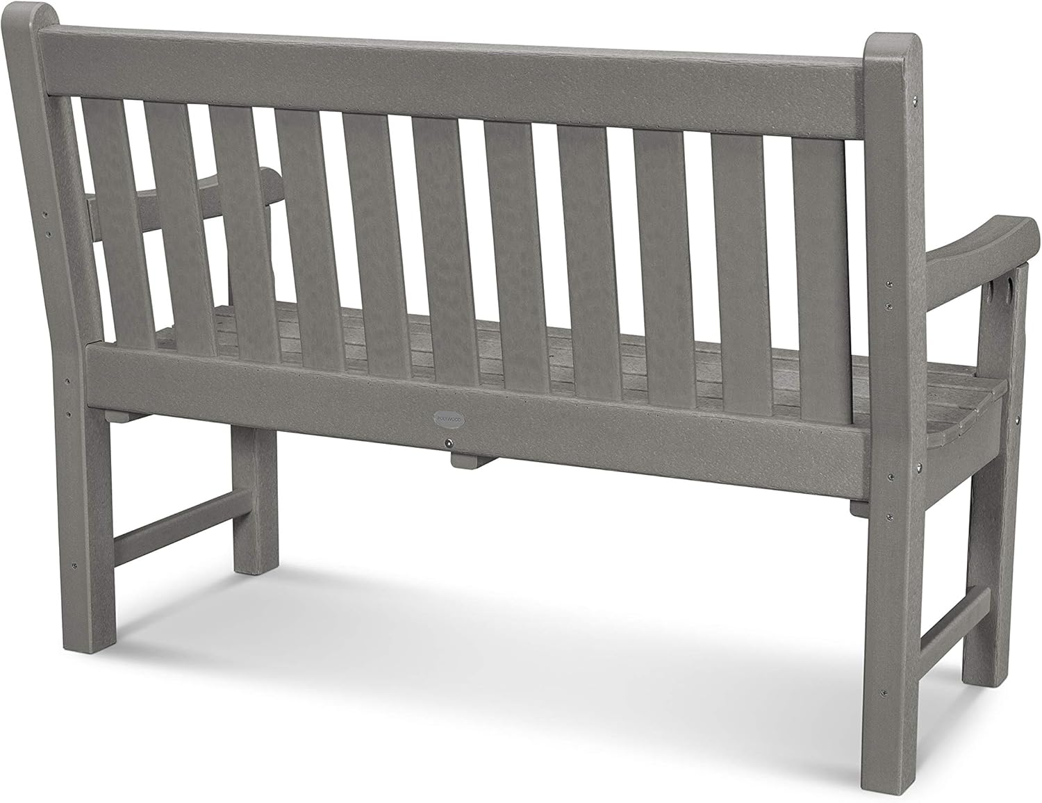 POLYWOOD Rockford 48-Inch Bench, Teak - Modern Outdoor Garden Bench for Patio, Porch & Backyard - Heavy Duty HDPE Front Entry Bench - Fire Pit Seating & Deck Furniture