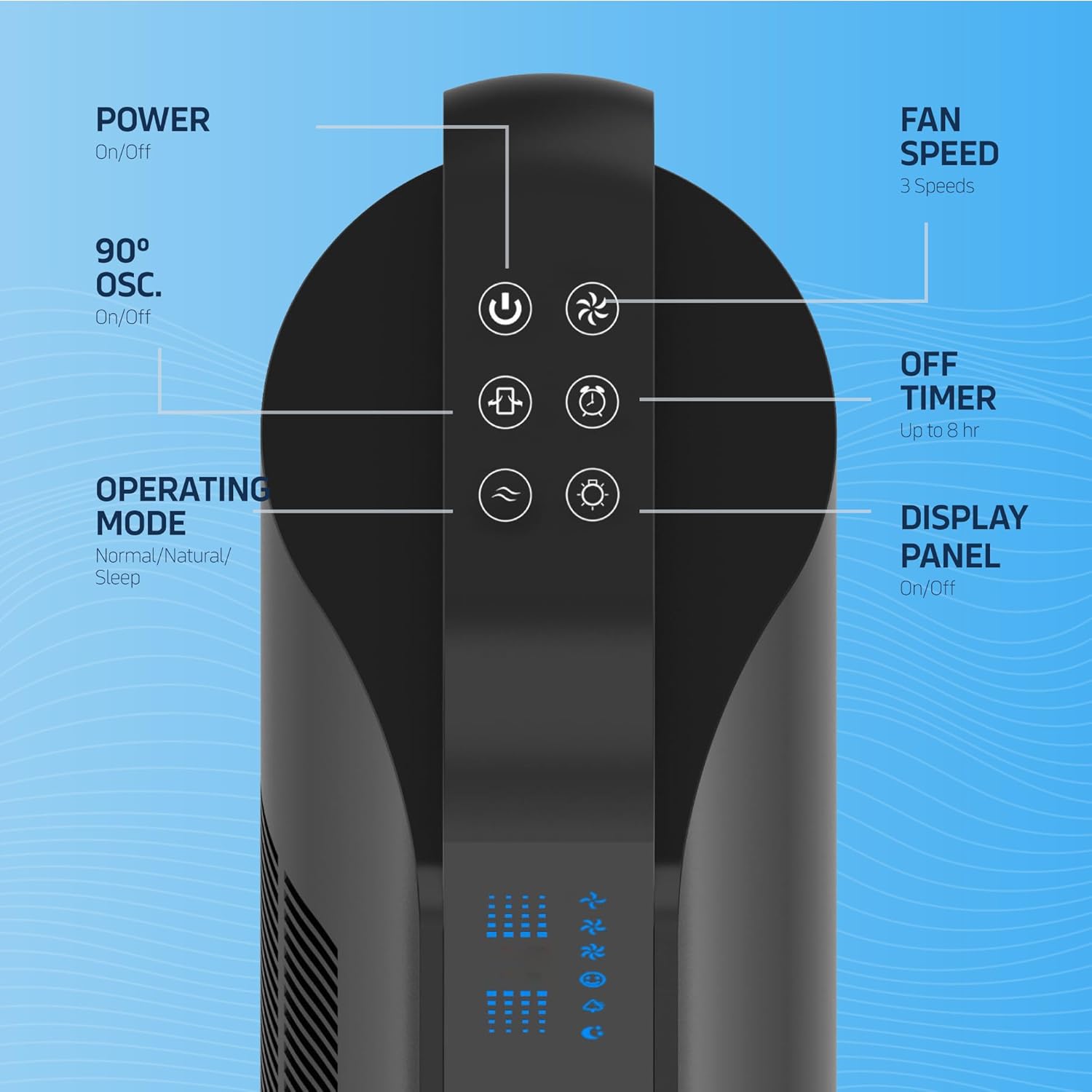 42” Oscillating Tower Fan, 3 Speed Portable Fan Tower With Remote Control, Quiet Operating Floor Fan for Bedroom with 7.5 Hr Auto Off Timer, Modern Design Room Cooling Fan For Home & Office