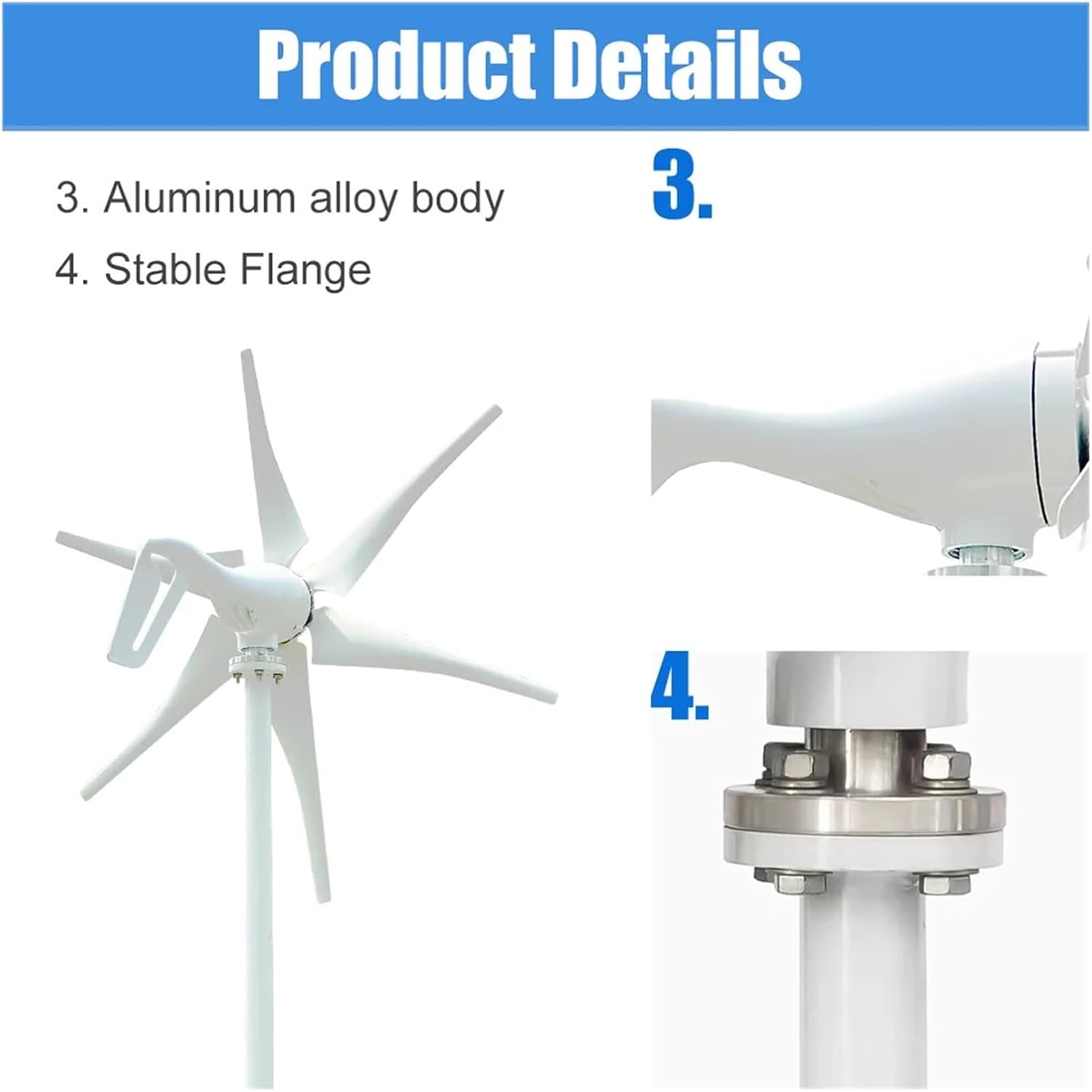 2000W Wind Turbine Windmill Wind Generator for Home Engine-Generator Water Turbine Household Power Supply System Low Starting Speed for Home(with Hybrid Charger,48V)