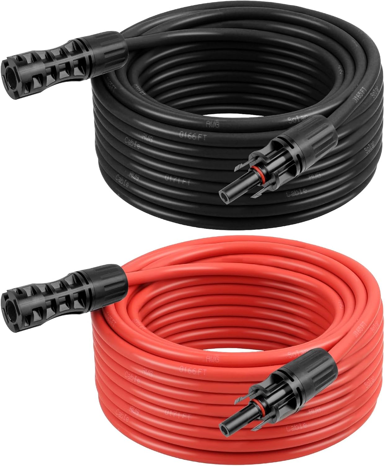 8 AWG Solar Extension Cable 30FT Black + 30FT Red, 8 Gauge Solar Panel Wire Male to Female Tinned Copper Wire for Solar Panel, Automotive, RV, Boat, Outdoors