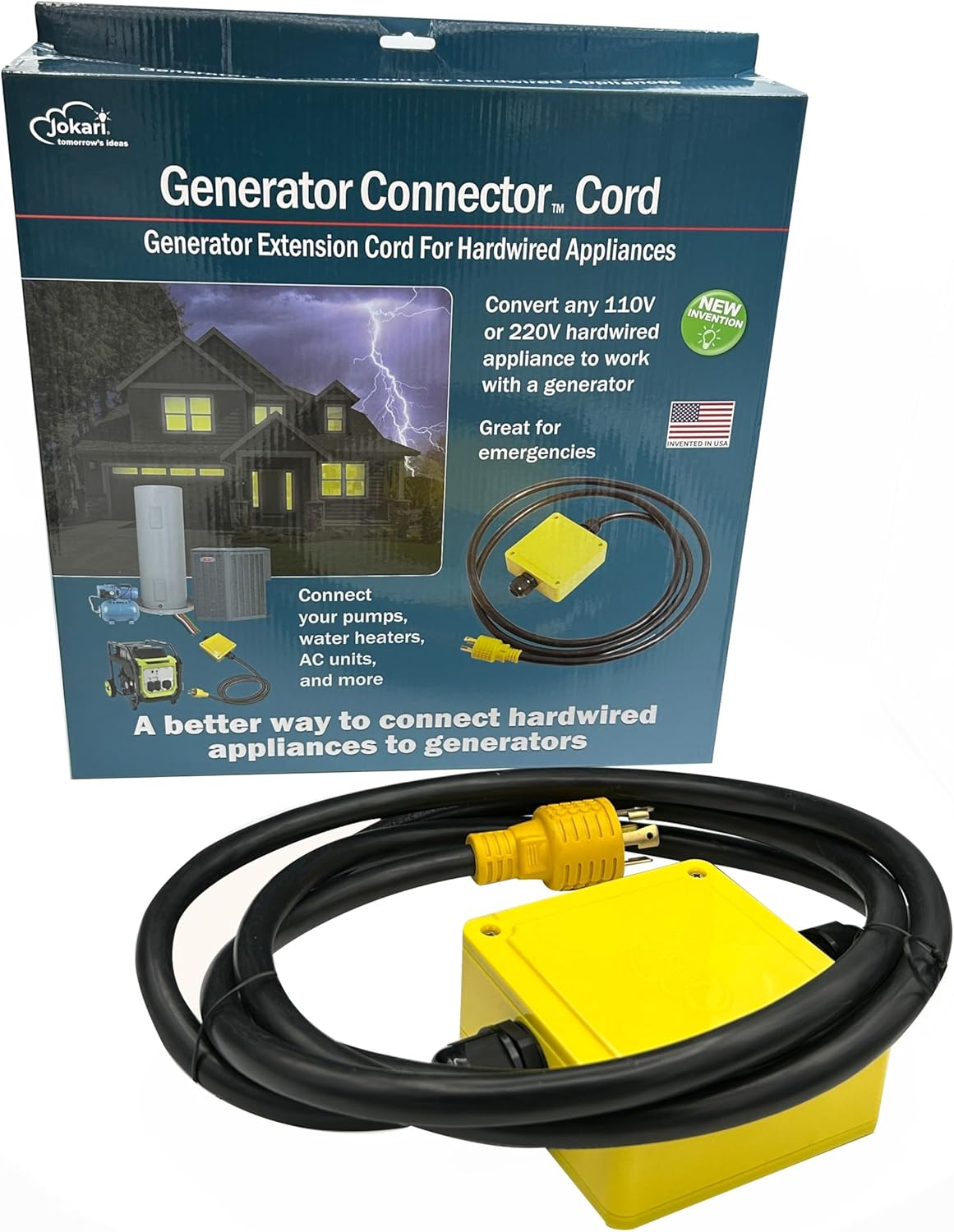 Jokari 110V/220V Appliance-to-Generator Direct Connect Kit. Ideal for RVs, Power Outages, Remote Work Sites, and Outdoor Events. Hardwired Appliance Adapter for Safe and Efficient Power Supply