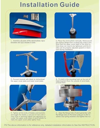 12000W Wind Turbine Generator Kit - 12V/24V/48V Helix Maglev Vertical Turbine with 3 Blades & Charge Controller for Boats, Houses, Gazebos & Businesses - Hybrid Solar Wind Power Solution