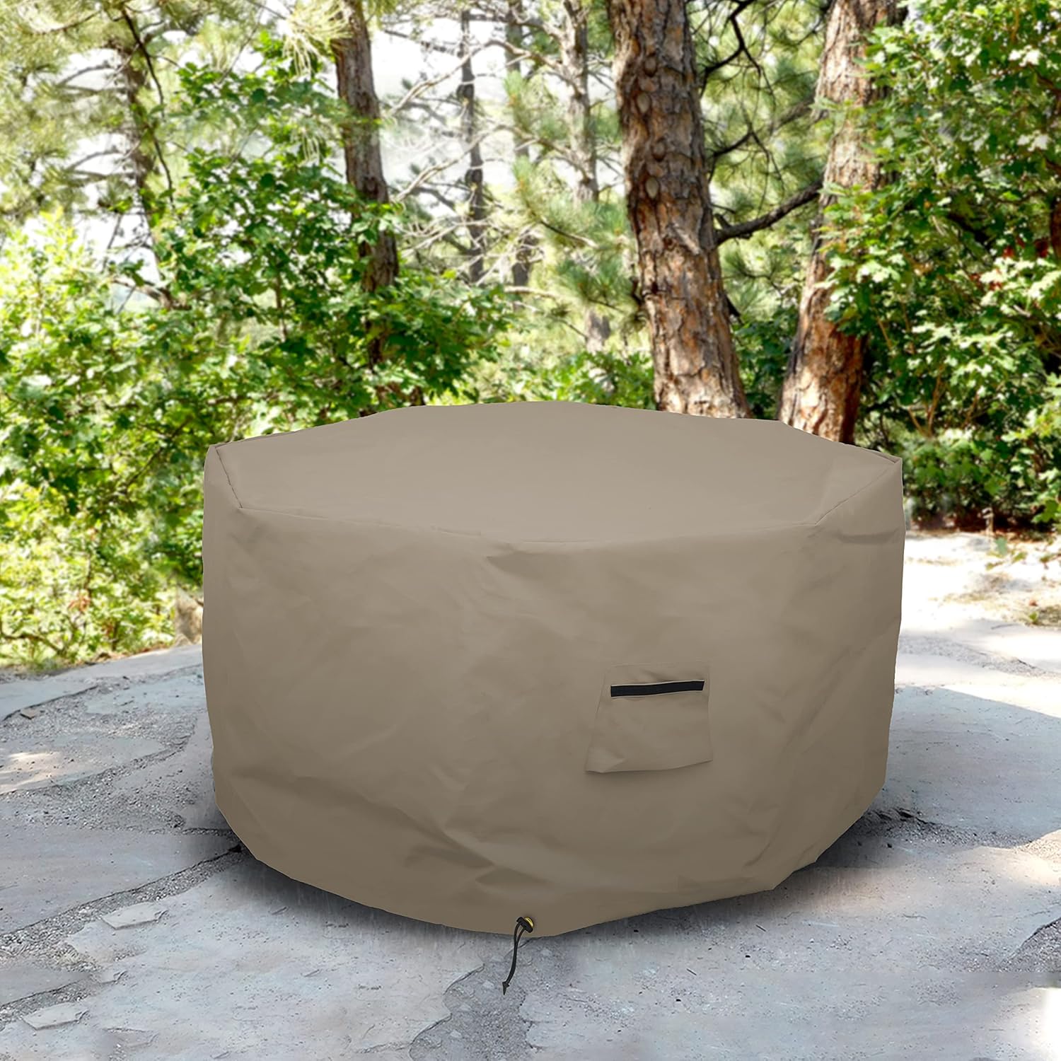 Covers & all Octagon Fire Pit Cover 12 Oz Waterproof - 100% Weather Resistant Outdoor Fire Pit Table Cover with Air Pocket & Drawstring for Snug Fit (40
