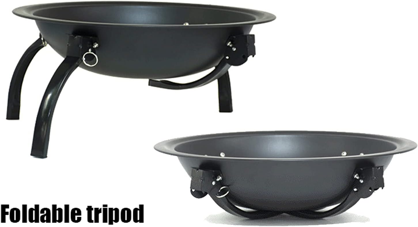 Portable Fire Pits, Outdoor Wood Burning BBQ Grill, Small Fire Pits Bowl with Mesh Spark Screen Cover Wood Firepit Poker, for Camping Bonfire Patio Backyard