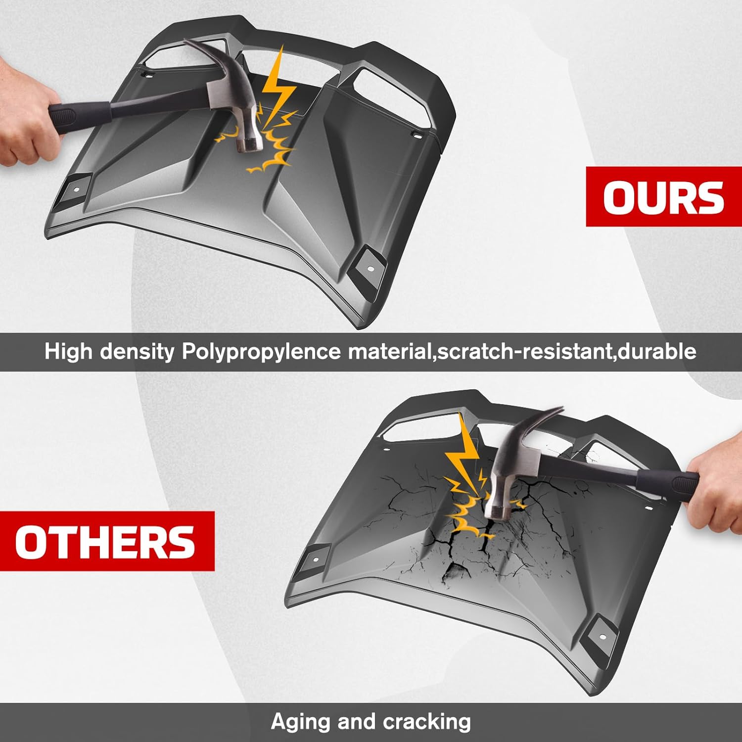 Hard Roof Top for Can-Am Maverick R 2024+, Durable Polyethylene 2-Piece Combination Sun Visor Roof for Can Am Maverick R X RS 2024 2025 Accessories, Replace #705015973, 705015974