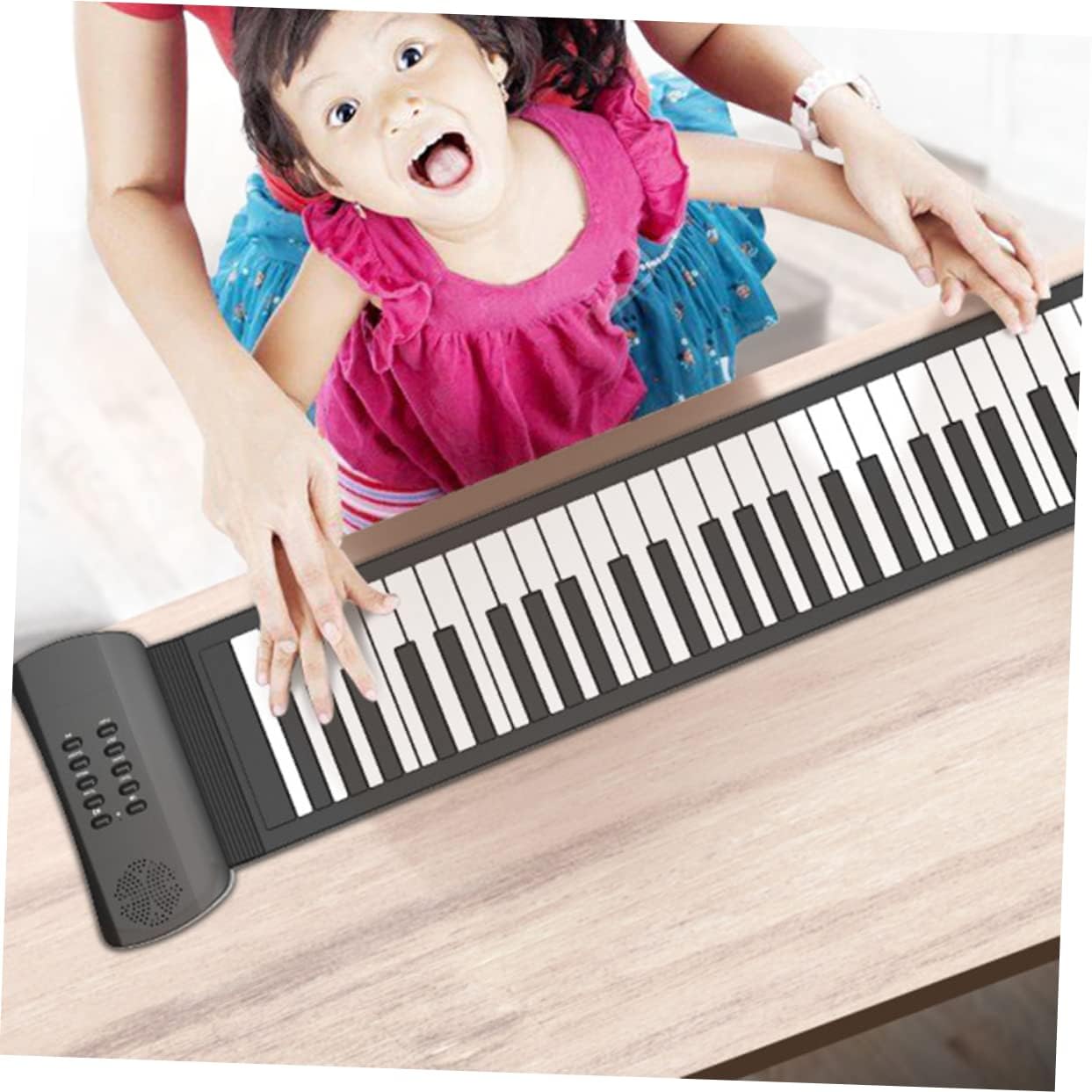 Mikinona 61-Key Roll-up Keyboard Piano Hand-Rolled Electronic Portable Boys and Girls Musical Toy