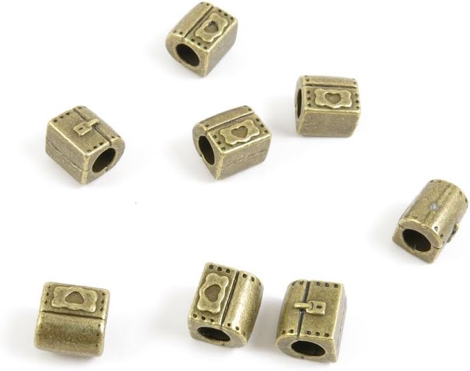 520 Pieces Jewelry Making Charms Findings Antique Bronze Brass Fashion Jewellery Wholesale Supplies Pendant Lots Bulk Supply D2DG4 Treasure Box Chest