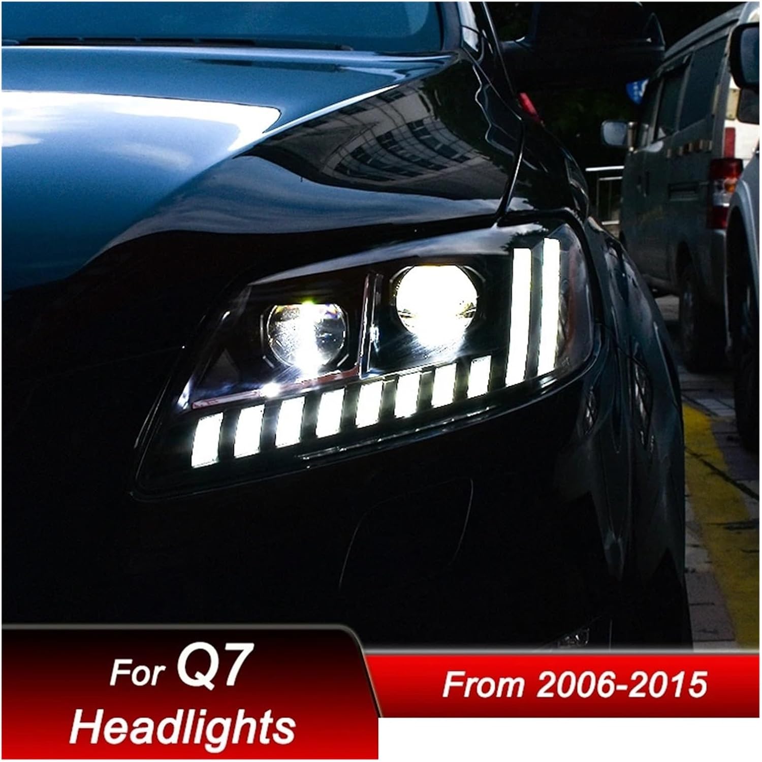 Car Led Headlights Compatible For Audi Q7 2006-2015 To Q8 Style Full LED Assembly Upgrade Configure Projector Lens Accessories Kit(06-09 with AFS)