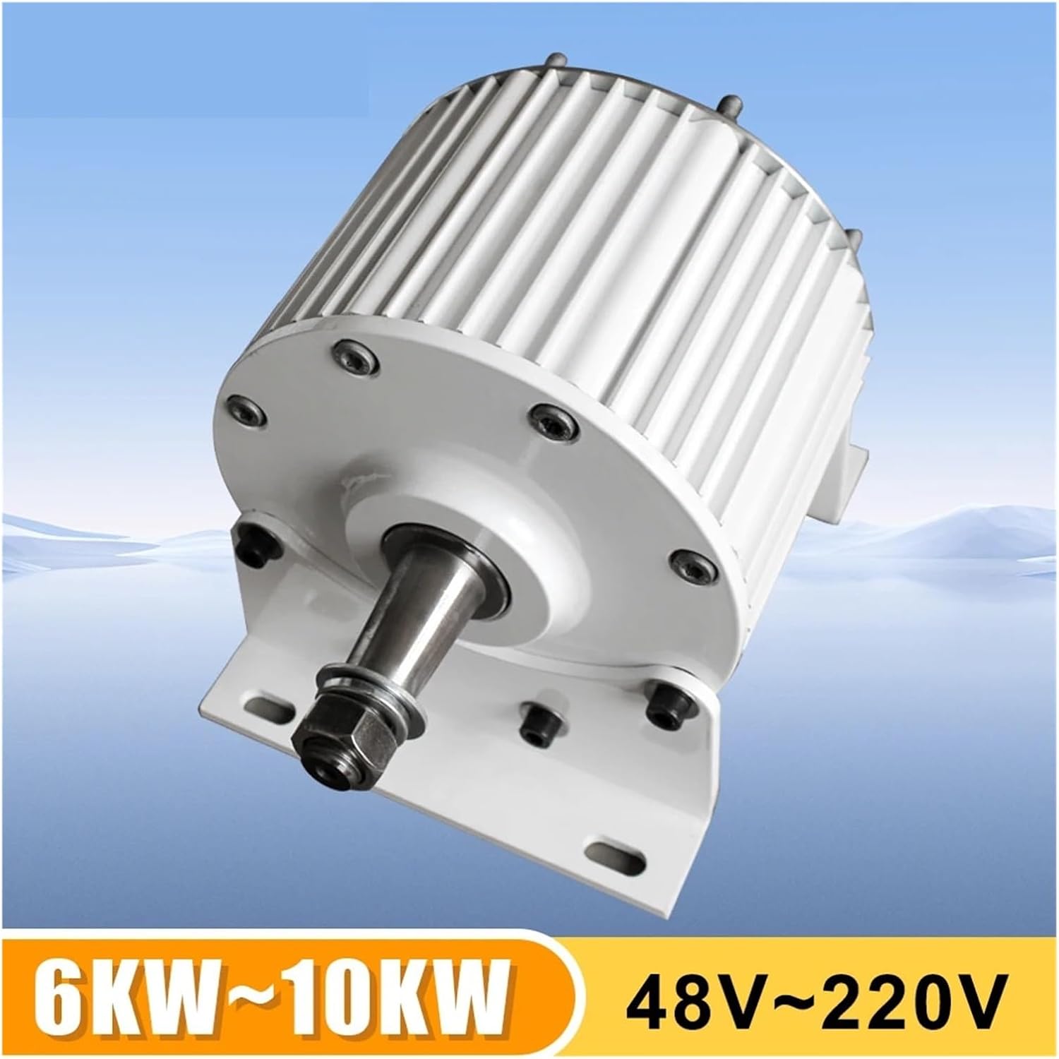 Low Speed Wind Turbine Generator Kit, Three-Phase Permanent Magnet Generator 8KW 10KW 48V 96V for Wind Power and Water Conservancy Low Starting Speed for Home(with Base,96V_6000W)