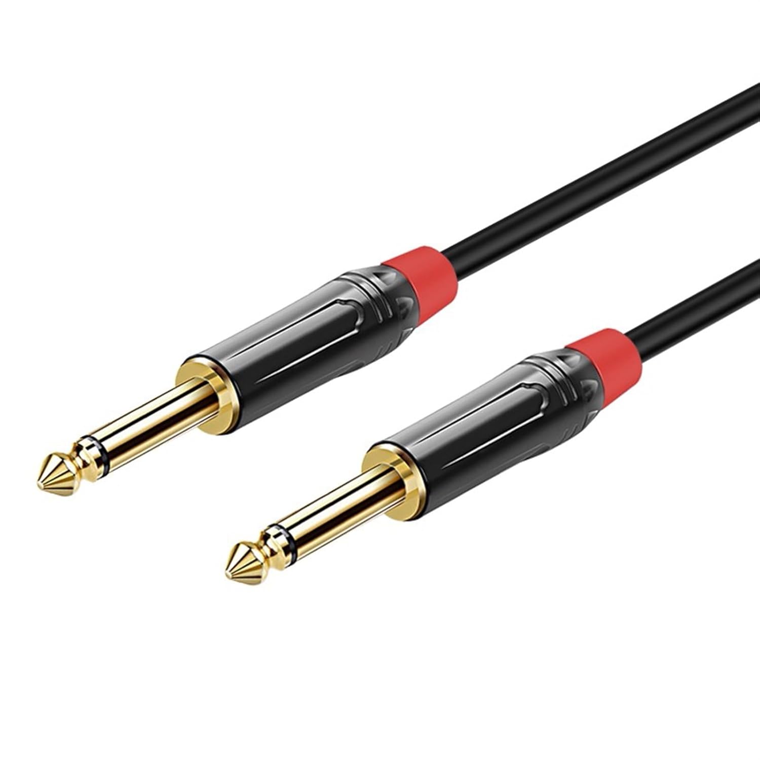 Pro Audio Cable 6.35 Cable Male To Male 6.5mm Large Two-core Mixer Amplifier Electric Guitar Connection Cable(Red,20m)