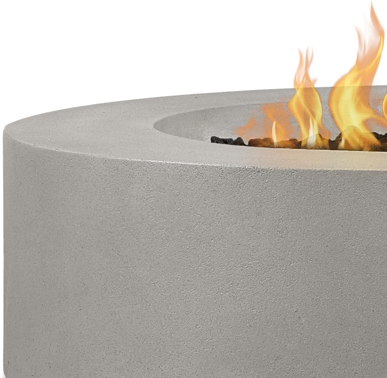 BBQGuys Signature La Valle 43-Inch Round Natural Gas Fire Table - Flint (Ships as Propane w/Conversion Kit)