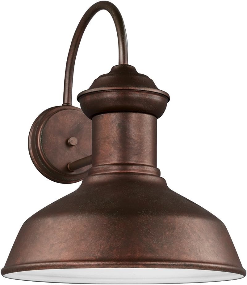 Sea Gull Lighting 8647701-44 Fredricksburg One-Light Outdoor Wall Lantern, Weathered Copper Finish,Large