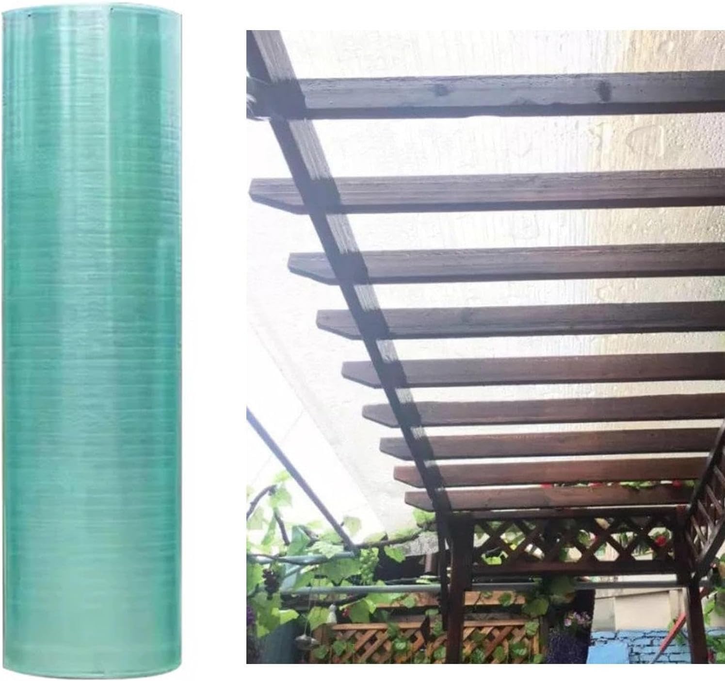 Garden Roof Panels - Waterproof Clear Polycarbonate Roofing Sheets - Pergola Carport Sunroom Greenhouse Replacement Plastic Sheets - Daylighting Panels - With Screws - 47x197in