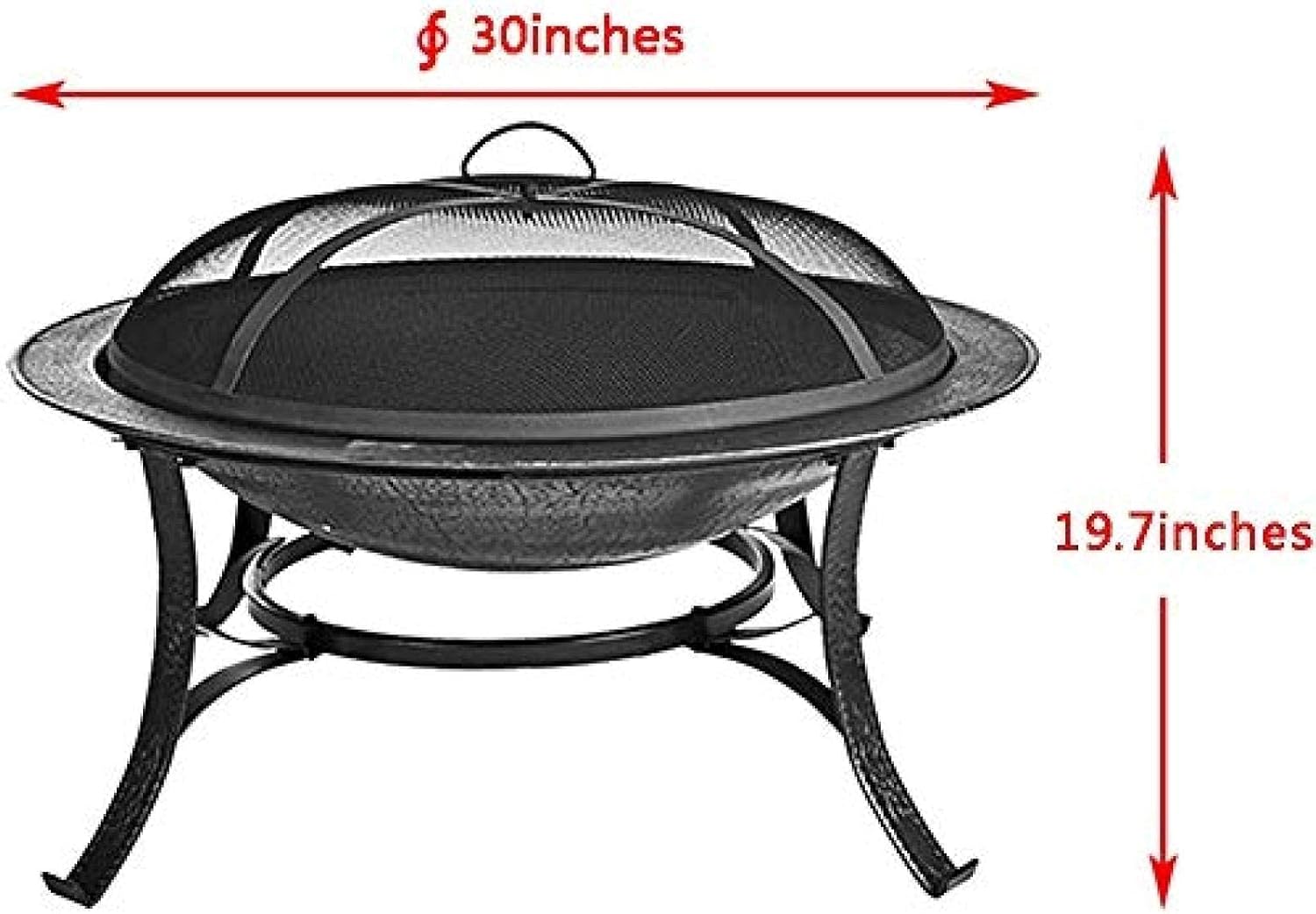 Fire Pit BBQ Grill Fire Bowl Wood Burner Camping Bonfire Garden Patio Outdoor Pit Patio Brazier with Mesh