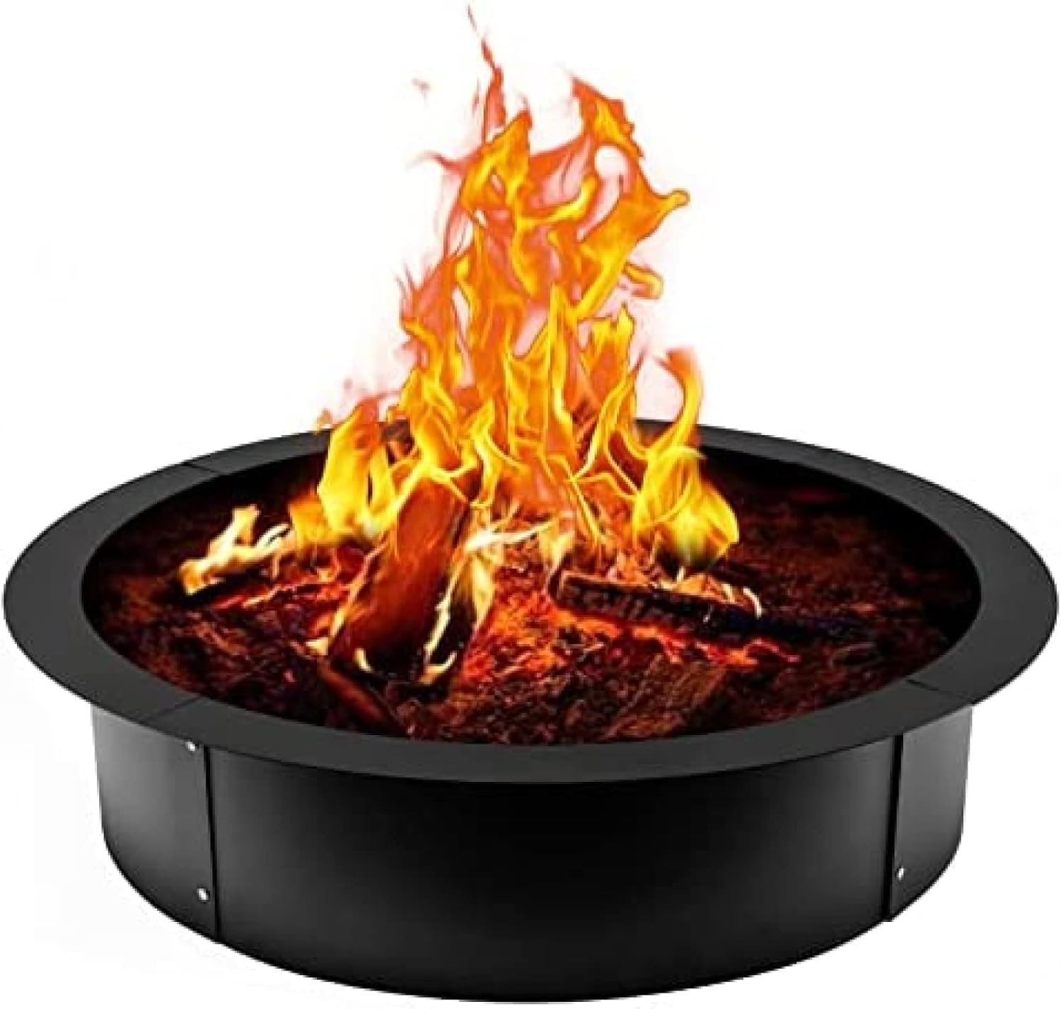 Fire Pit Ring Cooking Fire Ring Insert for Fire Pits DIY Campfire Liner Portable Wood Burning Ring,36x30x10 Inch