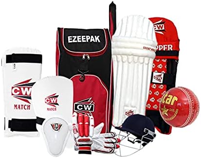 CW Rapid Right Handed Cricket Kit Without Bat Include Protective Cricket Batting Glove Legguards & Full Kit Accessories Wth Sports Backpack Cricket Bag Full Size for 14+ & Above Years Old